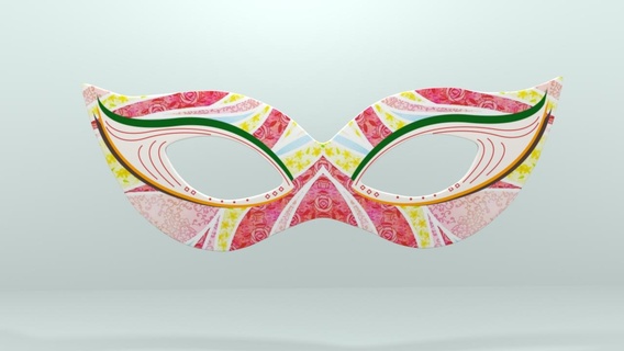 flat flower masquerade mask porsche color design fashion masks pattern woman 3d print model - Mito3D