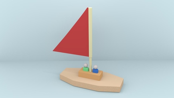 flotante barco 2 porsche color hueco niños jugar 3d print model - Mito3D
