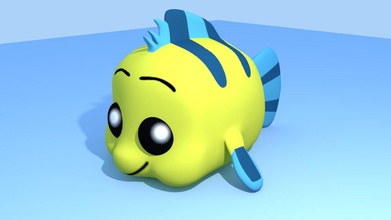 flounder toys color colors disney character fish mermaid little la sirenita 3d print model - Mito3D
