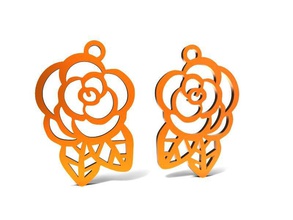 flor brincos a moda accecories diy jóias 3d print model - Mito3D