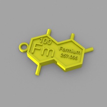 fm - fermium key-ring moda elementi portachiavi tavola periodica 3d print model - Mito3D