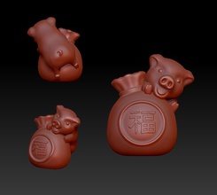 fortune piglet art 2019 pig zbrush 3d print model - Mito3D