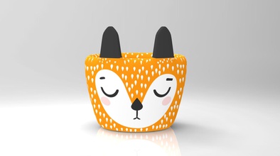 fox pot plant housewares 3d print model - Mito3D