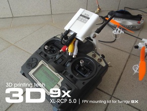 fpv kit turnigy 9x tgy-9x radio transmitter toys 24ghz 58ghz controller flysky fs-th9x hobby king ican3d lcd module monitor mount mounting rc305 rcgroups supermotoxl 3d print model - Mito3D