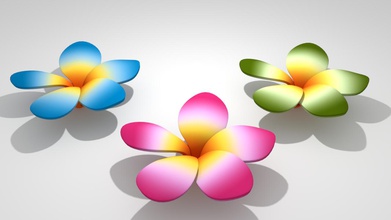 frangipani broches para el pelo de la moda accesorios color flor cabello 3d print model - Mito3D