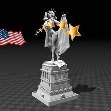 lustig, glücklich Nackte statue der Freiheit Kunst 3d medelis komisch liberty 3d print model - Mito3D