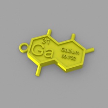 ga - gálio-chave anel a moda elementos chaveiros tabela periódica 3d print model - Mito3D