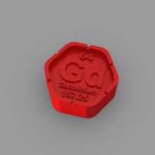 gd - gadolinyum blok eğitim kimya elemanları periyodik tablo 3d print model - Mito3D