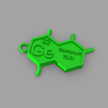 ge - germânio-chave anel a moda elementos chaveiros tabela periódica 3d print model - Mito3D