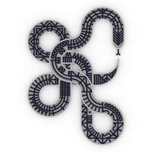 geometrik yılan sanat gün 3d print model - Mito3D