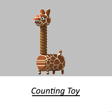 la jirafa los juguetes a animales colro contando materiales de aprendizaje juguete 3D print model - Mito3D