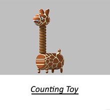 giraffe toys animals colro counting learning materials toy 3d print model - Mito3D