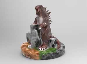 godzilla art color creature dinosaur monster 3d print model - Mito3D