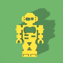 ouro robô abridor de garrafa brinquedos gadgets 3d print model - Mito3D