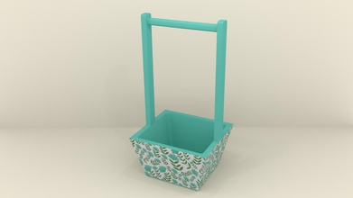 green flower basket - box housewares color holder house houseware 3d print model - Mito3D