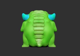 grüne monster - Spielzeug Farbe Figur 3d print model - Mito3D