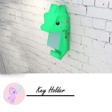 green seahorse key holder tools color cute sea horse usable 3d print model - Mito3D