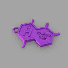 h - hidrogênio-chave anel a moda elementos chaveiros tabela periódica 3d print model - Mito3D