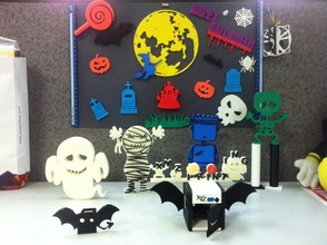 Halloween fête art morte affiche déchirure crâne 3d print model - Mito3D