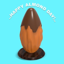 happy almond day art 3d print model - Mito3D