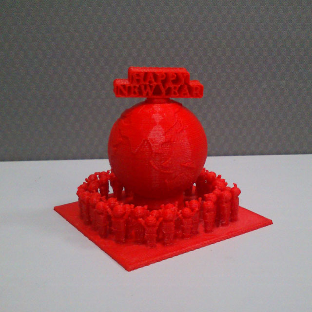 frohes neues Jahr Kunst 2015 neue 3D print model - Mito3D