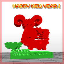 feliz ano novo a arte cabra ovelhas 3d print model - Mito3D