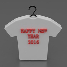 bonne et heureuse année 2016 affichage de la t-shirt les articles ménagers displayt-shirt happynewyear2016 3d print model - Mito3D