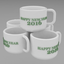 happy new year 2016 mug housewares happynewyear 3d print model - Mito3D