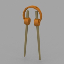casque baguettes helper les gadgets chopstickshelper chopstickstrainer 3d print model - Mito3D