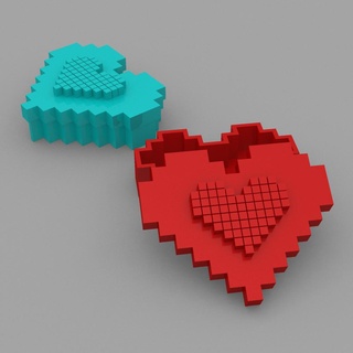 kalp Kutu 3 çılgınlık kalpler gün sevgili sevgililer 3d print model - Mito3D