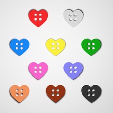 heart button fashion 3d print model - Mito3D