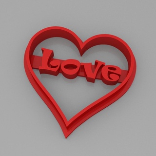 corazón Galleta cortador 2 lemsanidad corazones día enamorado san valentin blanco 3d print model - Mito3D