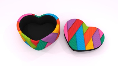 del corazón de la joyería caso moda color 3d print model - Mito3D
