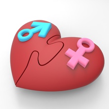 puzzle a forma di cuore 2 i giocattoli il giorno san valentino 3d print model - Mito3D