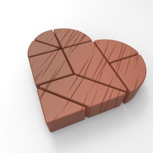 4 kalp bulmaca oyuncaklar Sevgililer Günü 3d print model - Mito3D