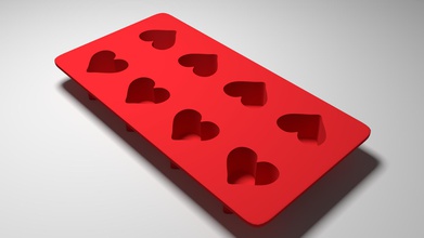 heart tray art housewares valentines day 3d print model - Mito3D