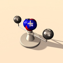 helium atomic model education elements 3d print model - Mito3D