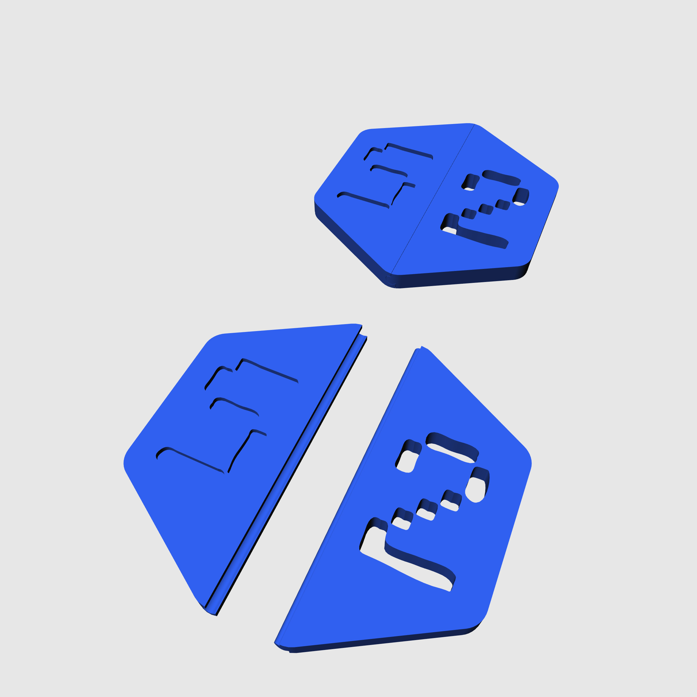 52 hexagon numarası eğitim backtoschool bulmaca 3D print model - Mito3D