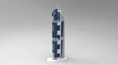 hhr azul torre de dubai educação o prédio 3d print model - Mito3D