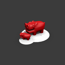 hipopótamo mãe 20 duo 3d print model - Mito3D