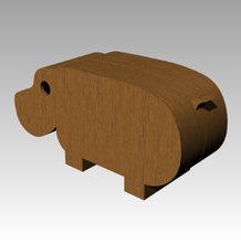 hipopótamo de la caja almacenamiento artículos para el hogar animal cuadro 3d print model - Mito3D