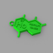 ho - olmio key-ring moda elementi portachiavi tavola periodica 3d print model - Mito3D