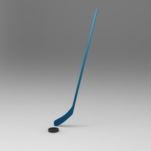 hockey stick puck art winter sports 3d print model - Mito3D