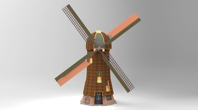 holland windmill education building 3d print model - Mito3D