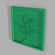 home art deco button tree portrait housewares decoration homeart 3d print model - Mito3D