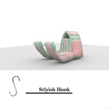 hook3 Haushaltswaren Farbe Haken Veranstalter 3d print model - Mito3D