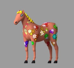 Pferd - Spielzeug Tier Farbe Figur 3d print model - Mito3D
