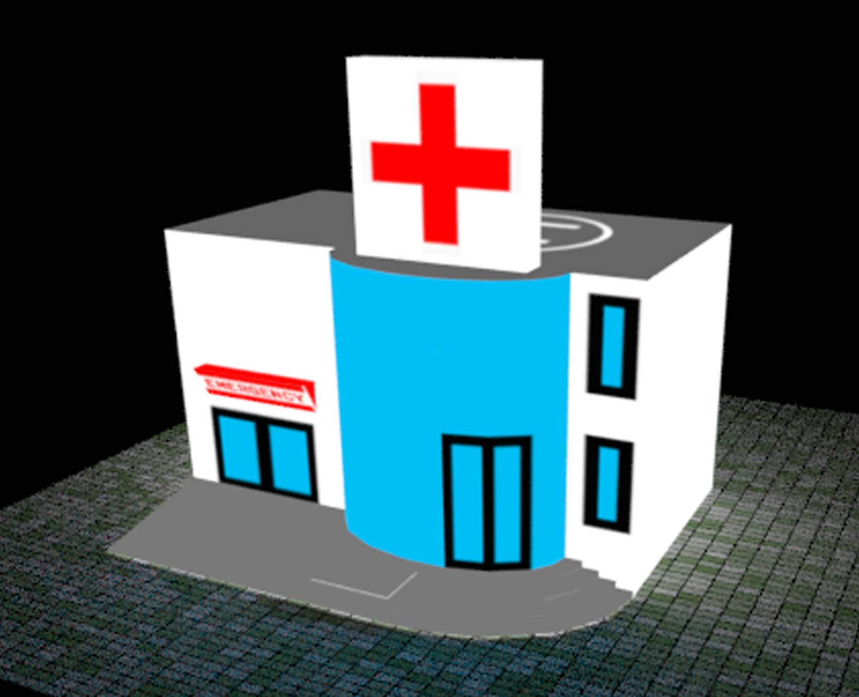Krankenhaus - Spielzeug Gebäude Farbe mixed bag 3D print model - Mito3D
