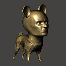 umana-faccia di cane i giocattoli faccia umana 3d print model - Mito3D