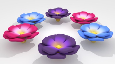 hydrangea hair pins fashion accessories color flower 3d print model - Mito3D